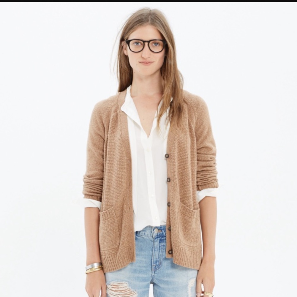 EUC Madewell tan texturework cardigan
